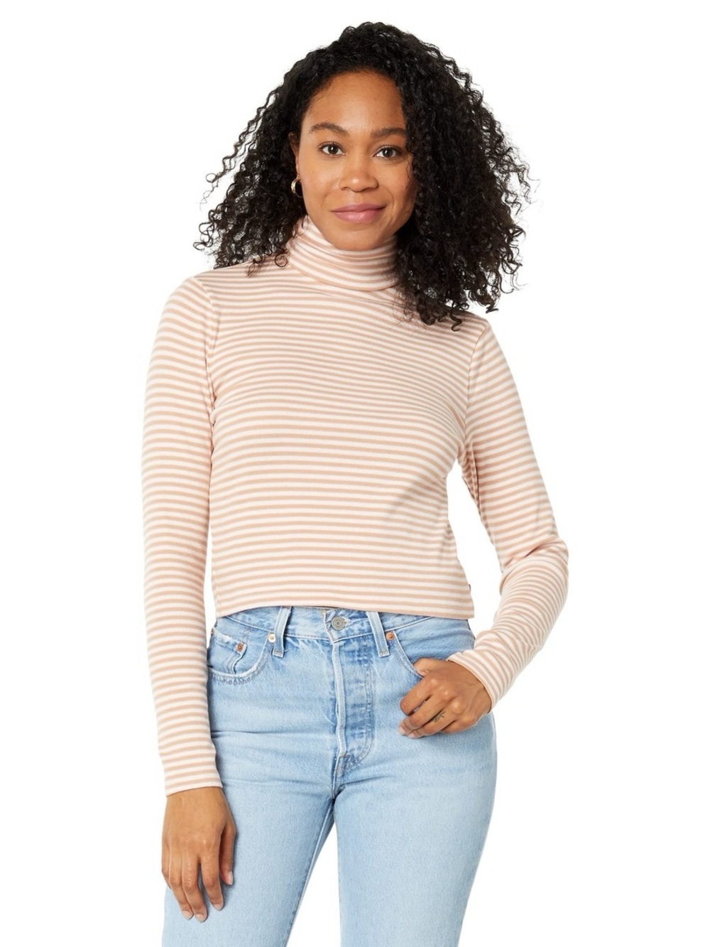 Levi's Women's Moon Ribbed Turtleneck Long-Sleeve Top